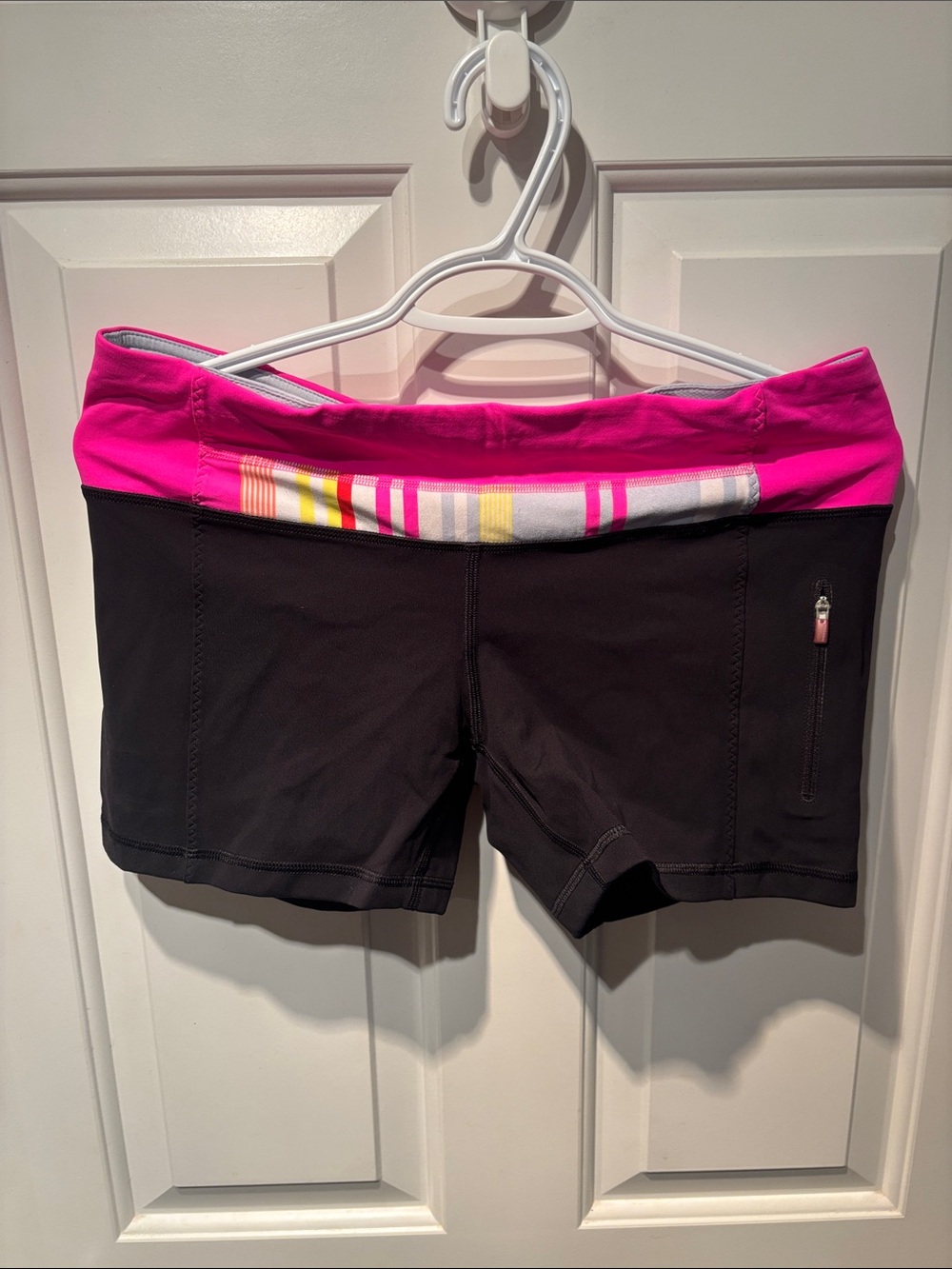 lululemon athletica Run: Fast Track Short Black / Groove Stripe Multi